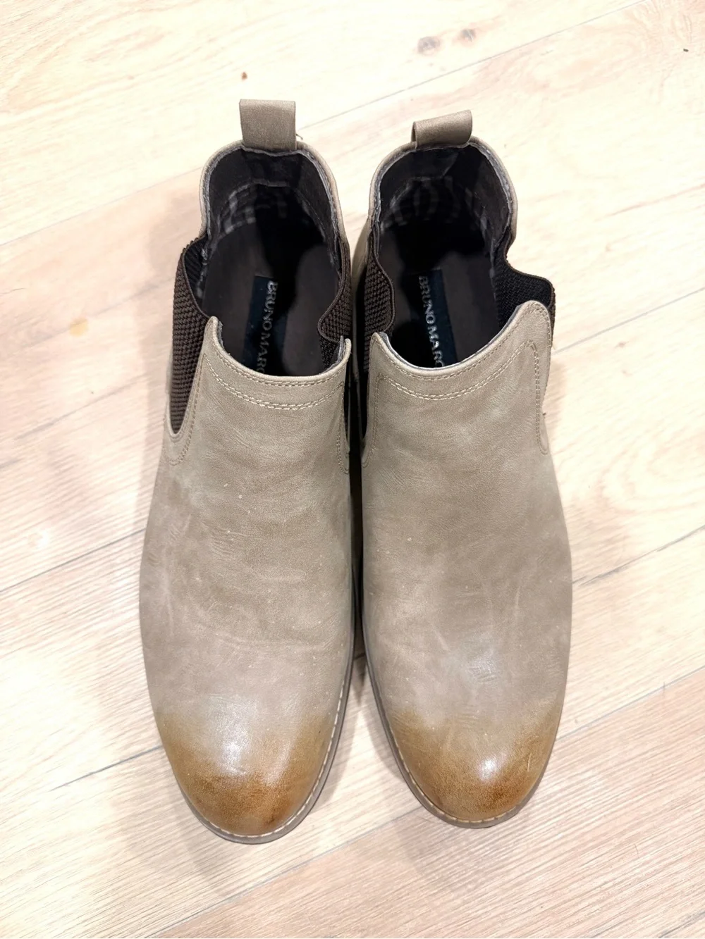 Bruno Marc Men's Taupe Chukka Chelsea Boots